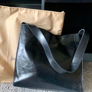 Patricia Nash Prairie Hobo Bag - Black Distressed Leather Like New Orig $185